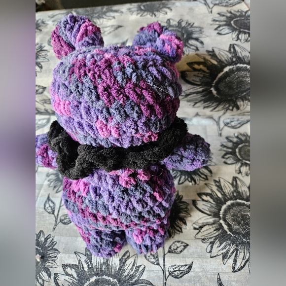 Purple Black Crochet Chunky Bear Amigurumi - Picture 7 of 12